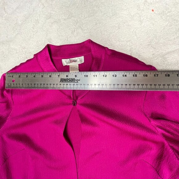 Elana by Tanner Women's Textured Silk Blazer Size 14 Mandarin Collar Pink New - Picture 6 of 9